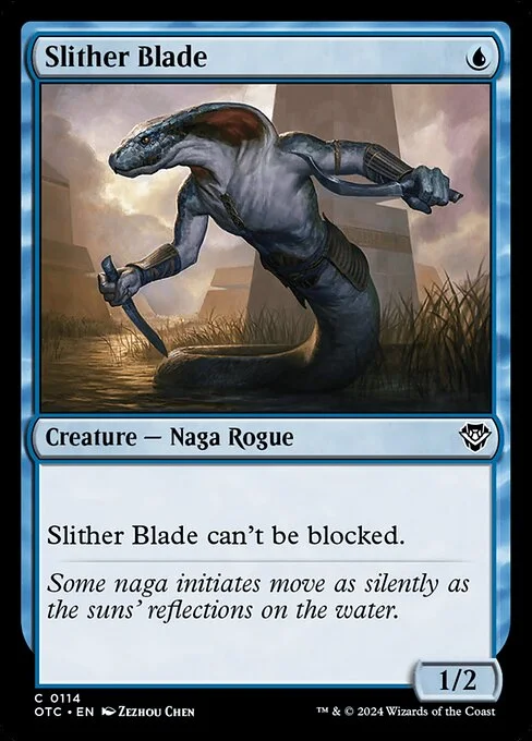 Slither Blade, carta Magic di tipo Creature — Snake Rogue illustrata da Zezhou Chen
