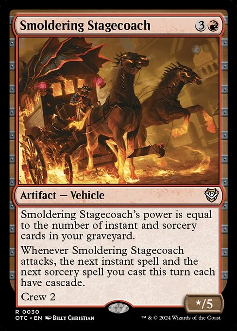 Smoldering Stagecoach, carta Magic di tipo Artifact — Vehicle illustrata da Billy Christian