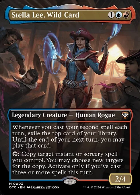 Stella Lee, Wild Card, carta Magic di tipo Legendary Creature — Human Rogue illustrata da Fajareka Setiawan