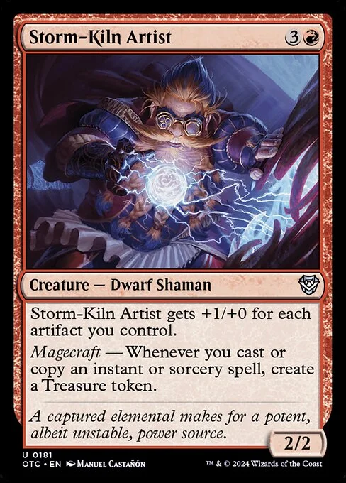 Storm-Kiln Artist, carta Magic di tipo Creature — Dwarf Shaman illustrata da Manuel Castañón