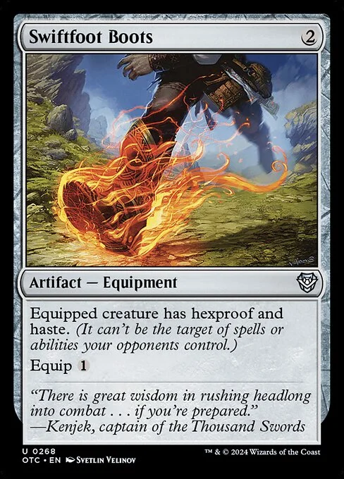Swiftfoot Boots, carta Magic di tipo Artifact — Equipment illustrata da Svetlin Velinov