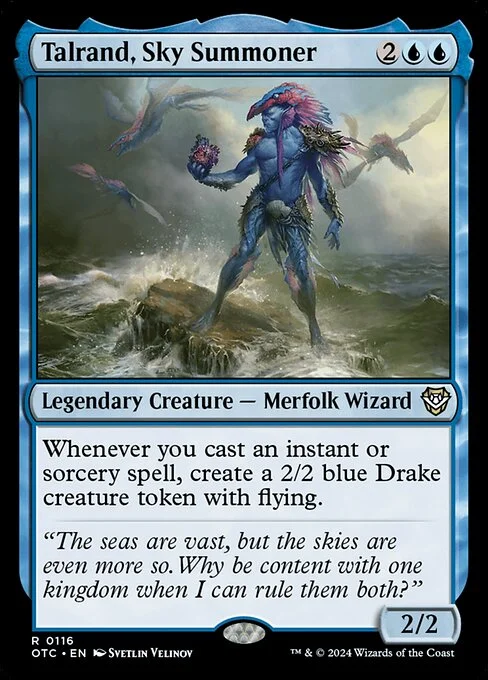 Talrand, Sky Summoner, carta Magic di tipo Legendary Creature — Merfolk Wizard illustrata da Svetlin Velinov