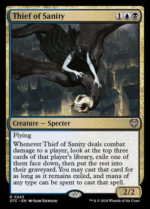 Thief of Sanity, carta Magic di tipo Creature — Specter illustrata da Igor Kieryluk