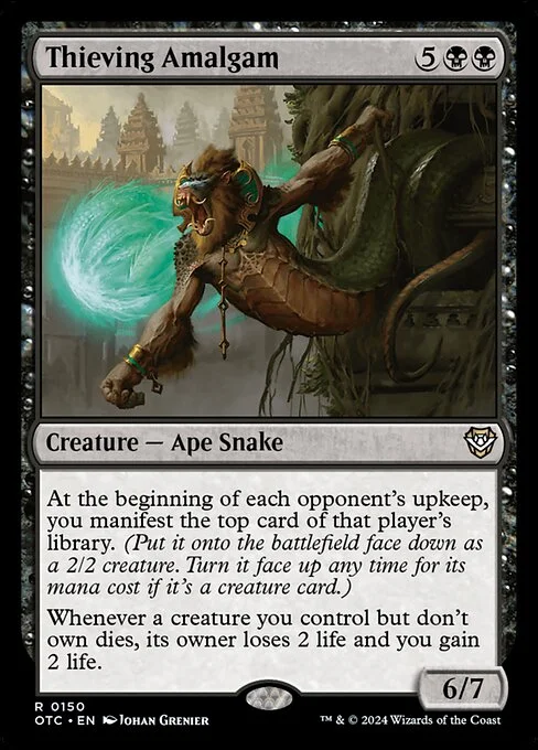 Thieving Amalgam, carta Magic di tipo Creature — Ape Snake illustrata da Johan Grenier