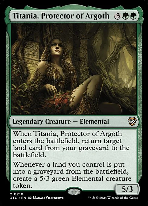 Titania, Protector of Argoth, carta Magic di tipo Legendary Creature — Elemental illustrata da Magali Villeneuve