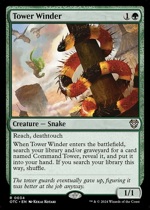 Tower Winder, carta Magic di tipo Creature — Snake illustrata da Kekai Kotaki