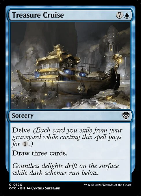 Treasure Cruise, carta Magic di tipo Sorcery illustrata da Cynthia Sheppard