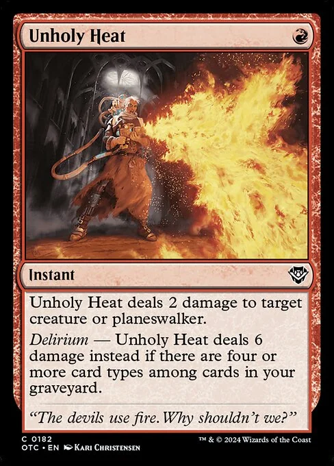 Unholy Heat, carta Magic di tipo Instant illustrata da Kari Christensen