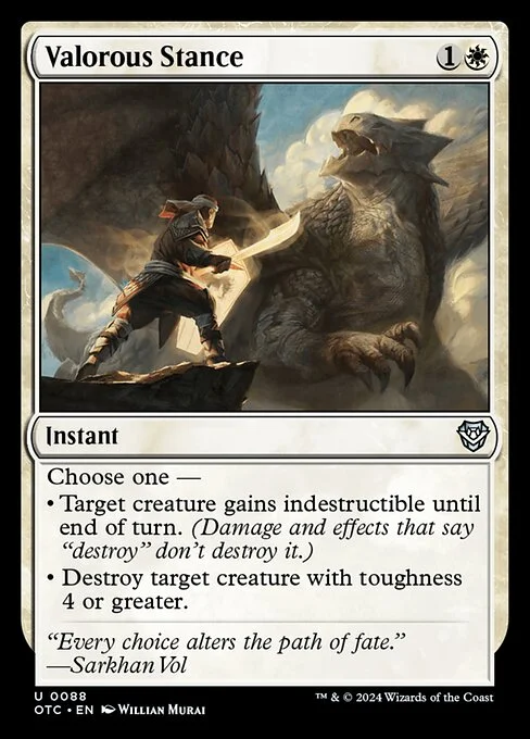 Valorous Stance, carta Magic di tipo Instant illustrata da Willian Murai