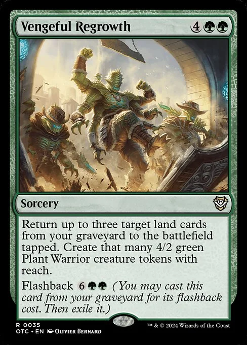 Vengeful Regrowth, carta Magic di tipo Sorcery illustrata da Olivier Bernard