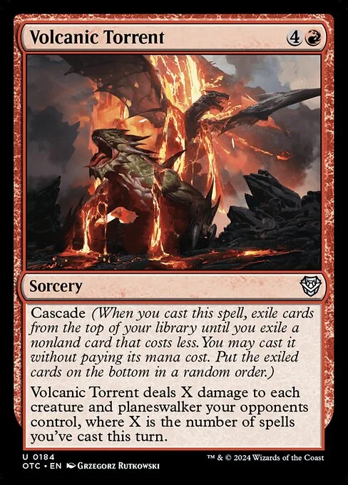 Volcanic Torrent, carta Magic di tipo Sorcery illustrata da Grzegorz Rutkowski