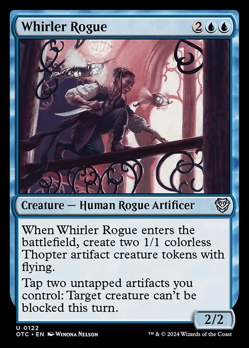 Whirler Rogue, carta Magic di tipo Creature — Human Rogue Artificer illustrata da Winona Nelson
