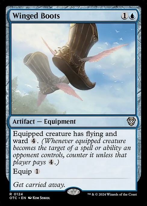 Winged Boots, carta Magic di tipo Artifact — Equipment illustrata da Kim Sokol