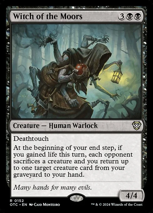 Witch of the Moors, carta Magic di tipo Creature — Human Warlock illustrata da Caio Monteiro