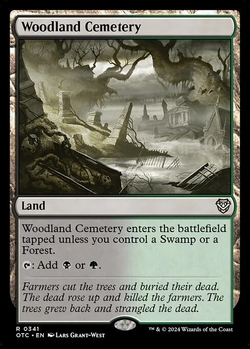 Woodland Cemetery, carta Magic di tipo Land illustrata da Lars Grant-West