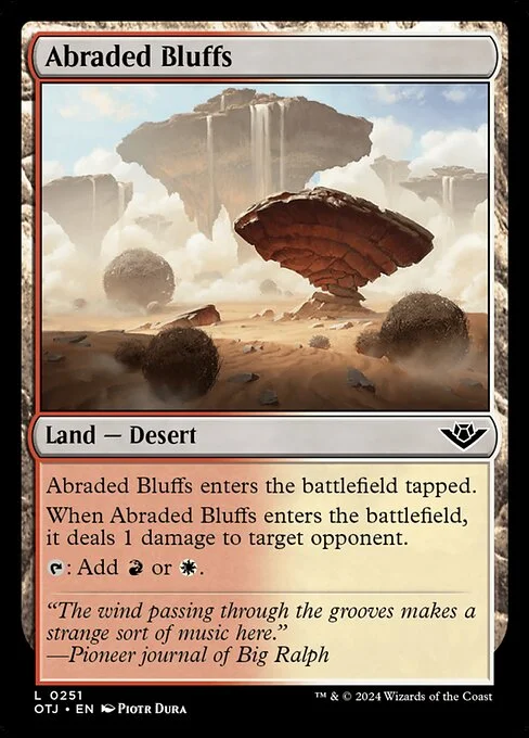 Abraded Bluffs, carta Magic di tipo Land — Desert illustrata da Piotr Dura
