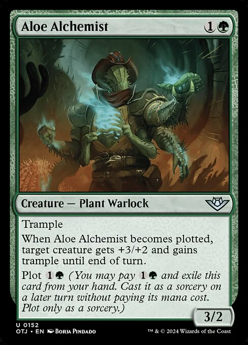 Aloe Alchemist, carta Magic di tipo Creature — Plant Warlock illustrata da Borja Pindado
