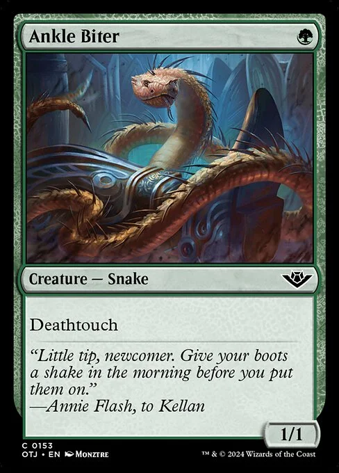 Ankle Biter, carta Magic di tipo Creature — Snake illustrata da Monztre