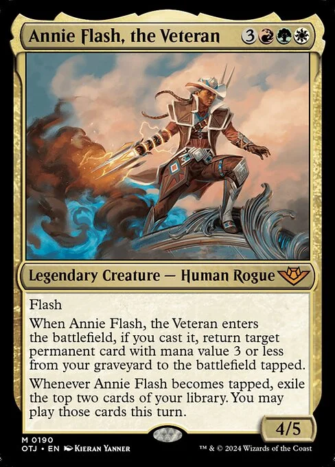 Annie Flash, the Veteran, carta Magic di tipo Legendary Creature — Human Rogue illustrata da Kieran Yanner