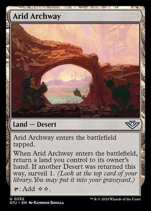 Arid Archway, carta Magic di tipo Land — Desert illustrata da Raymond Bonilla