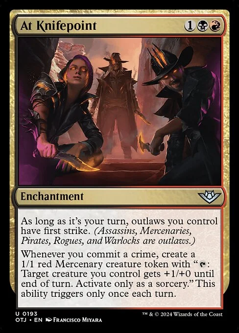 At Knifepoint, carta Magic di tipo Enchantment illustrata da Francisco Miyara