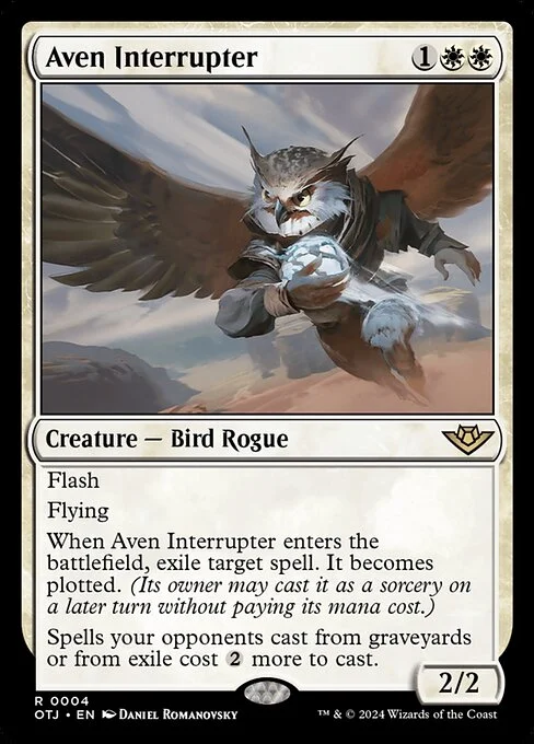 Aven Interrupter, carta Magic di tipo Creature — Bird Rogue illustrata da Daniel Romanovsky