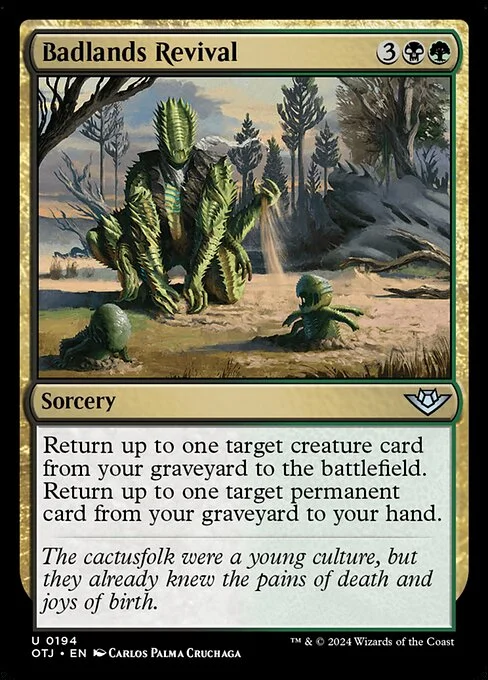 Badlands Revival, carta Magic di tipo Sorcery illustrata da Carlos Palma Cruchaga