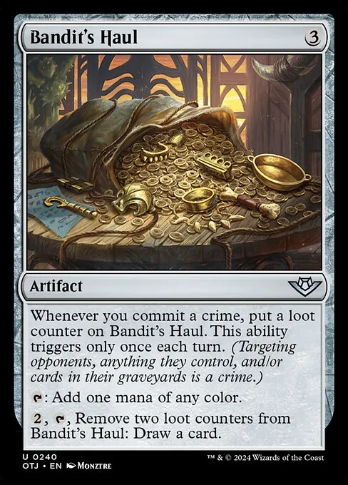 Bandit's Haul, carta Magic di tipo Artifact illustrata da Monztre