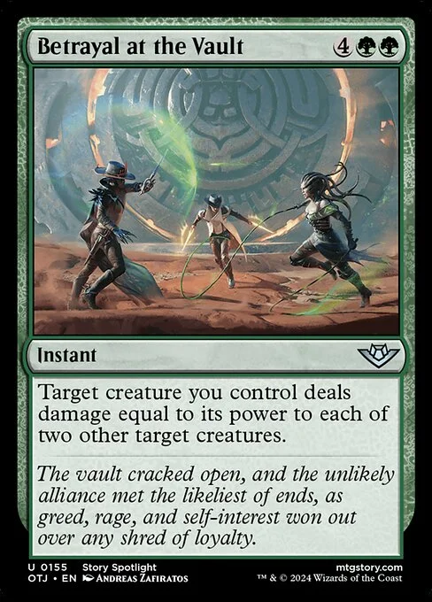 Betrayal at the Vault, carta Magic di tipo Instant illustrata da Andreas Zafiratos