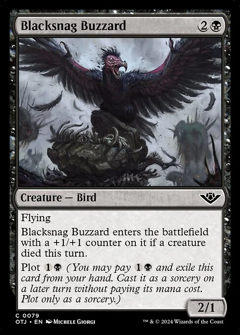 Blacksnag Buzzard, carta Magic di tipo Creature — Bird illustrata da Michele Giorgi