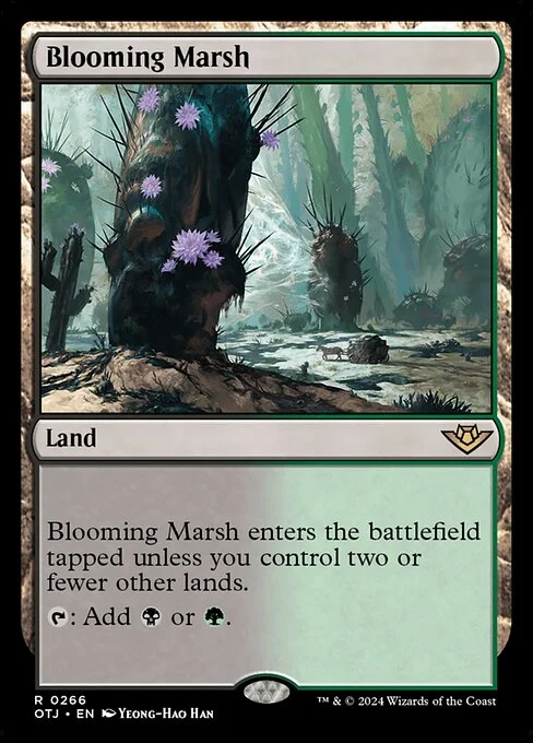 Blooming Marsh, carta Magic di tipo Land illustrata da Yeong-Hao Han