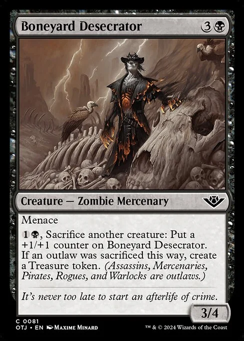 Boneyard Desecrator, carta Magic di tipo Creature — Zombie Mercenary illustrata da Maxime Minard