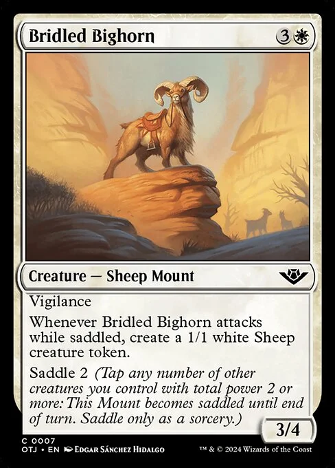 Bridled Bighorn, carta Magic di tipo Creature — Sheep Mount illustrata da Edgar Sánchez Hidalgo