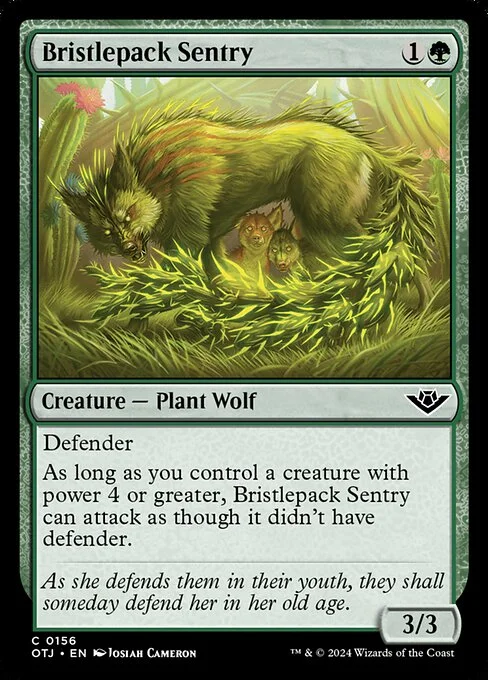 Bristlepack Sentry, carta Magic di tipo Creature — Plant Wolf illustrata da Josiah "Jo" Cameron