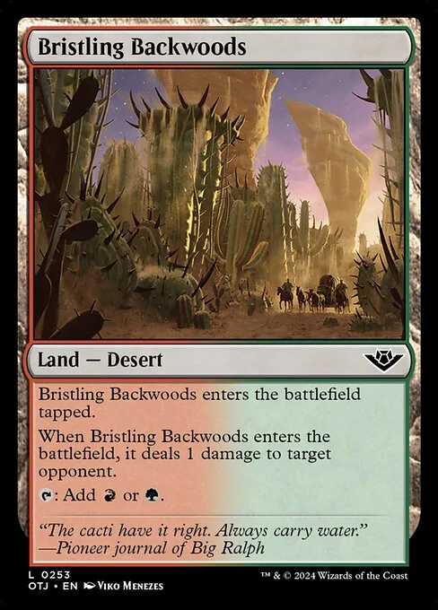 Bristling Backwoods, carta Magic di tipo Land — Desert illustrata da Viko Menezes
