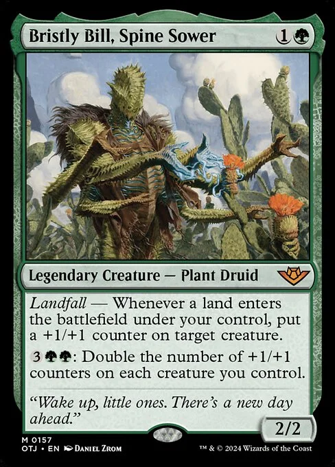 Bristly Bill, Spine Sower, carta Magic di tipo Legendary Creature — Plant Druid illustrata da Daniel Zrom
