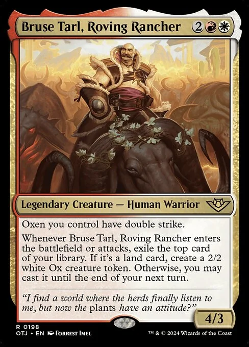 Bruse Tarl, Roving Rancher, carta Magic di tipo Legendary Creature — Human Warrior illustrata da Forrest Imel