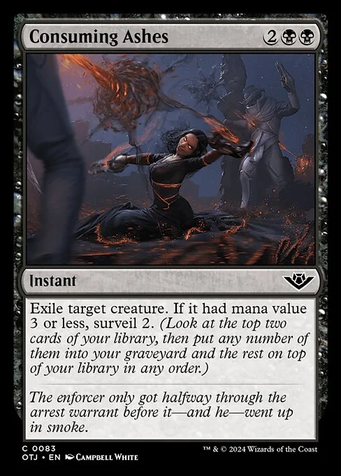 Consuming Ashes, carta Magic di tipo Instant illustrata da Campbell White