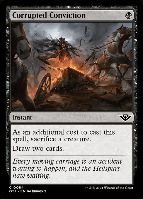 Corrupted Conviction, carta Magic di tipo Instant illustrata da Inkognit