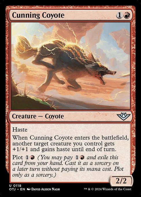 Cunning Coyote, carta Magic di tipo Creature — Coyote illustrata da David Auden Nash