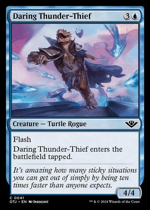 Daring Thunder-Thief, carta Magic di tipo Creature — Turtle Rogue illustrata da Inkognit