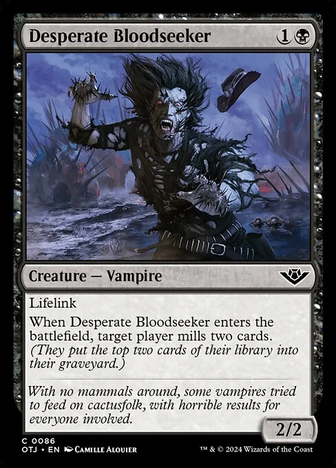 Desperate Bloodseeker, carta Magic di tipo Creature — Vampire illustrata da Camille Alquier