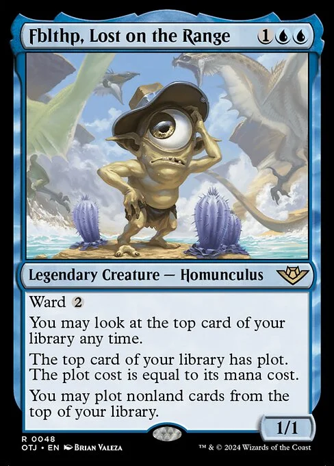 Fblthp, Lost on the Range, carta Magic di tipo Legendary Creature — Homunculus illustrata da Brian Valeza