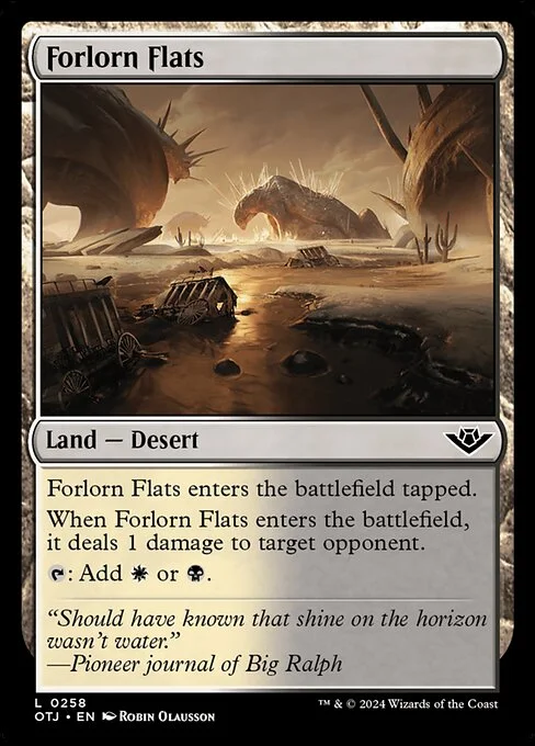 Forlorn Flats, carta Magic di tipo Land — Desert illustrata da Robin Olausson