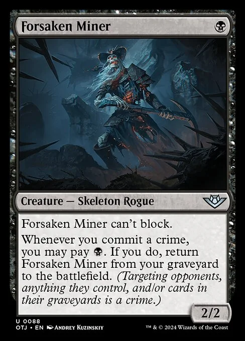 Forsaken Miner, carta Magic di tipo Creature — Skeleton Rogue illustrata da Andrey Kuzinskiy
