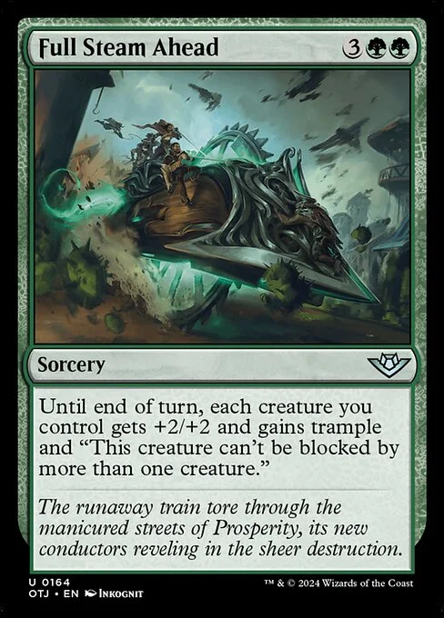 Full Steam Ahead, carta Magic di tipo Sorcery illustrata da Inkognit
