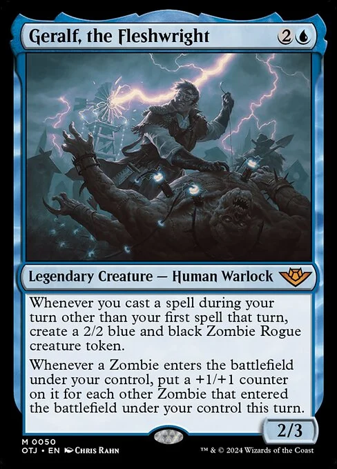 Geralf, the Fleshwright, carta Magic di tipo Legendary Creature — Human Warlock illustrata da Chris Rahn