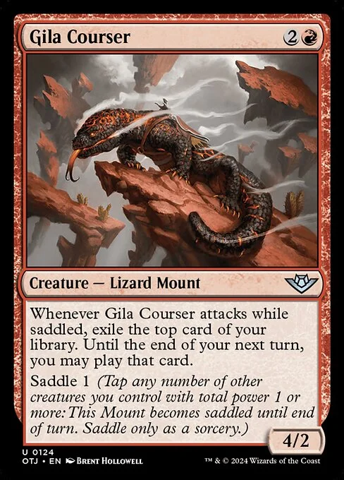 Gila Courser, carta Magic di tipo Creature — Lizard Mount illustrata da Brent Hollowell
