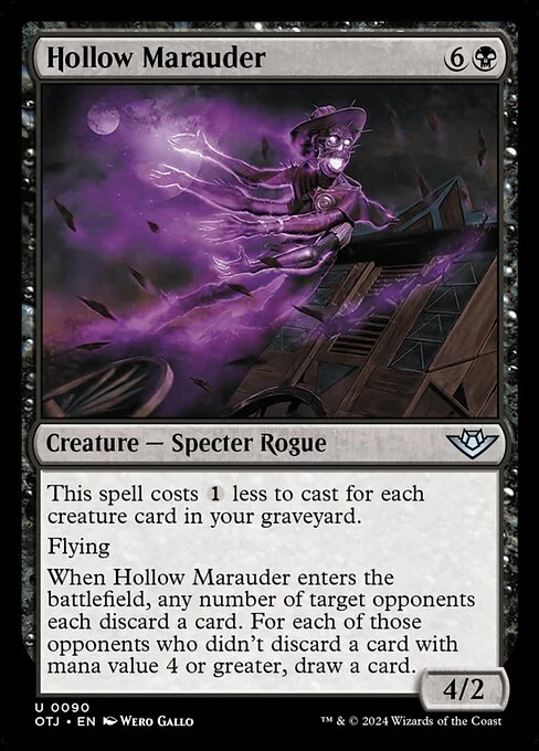 Hollow Marauder, carta Magic di tipo Creature — Specter Rogue illustrata da Wero Gallo