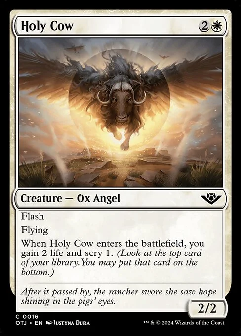 Holy Cow, carta Magic di tipo Creature — Ox Angel illustrata da Justyna Dura